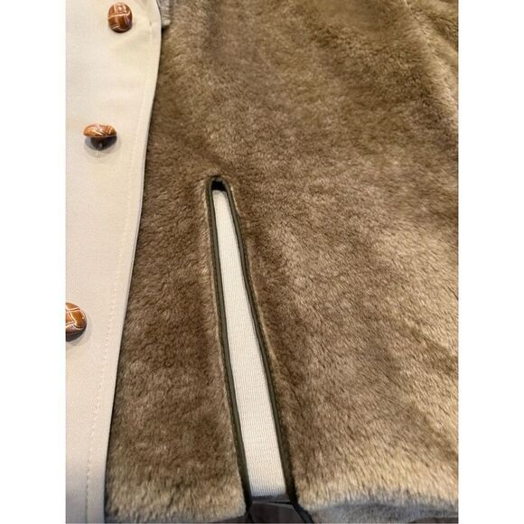 Vintage Richman Men's Button Front Faux Fur Lined Jacket Coat Tan Size 42 - Picture 10 of 15